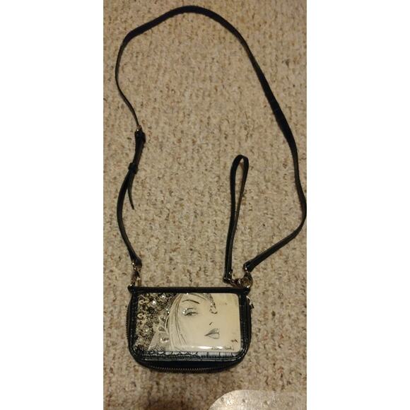 Debbie Brooks Wrist /Shoulder Bag Cell Phone Holder Face Swarovski Crystals DECO - Picture 1 of 6